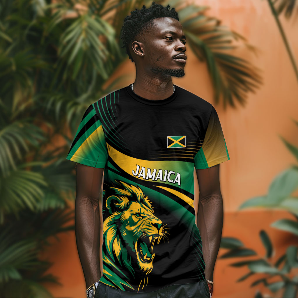 Afro-Jamaica Heritage Custom T shirt Roaring Lion