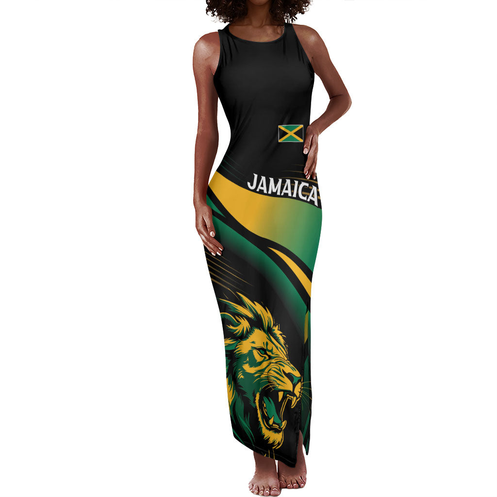 Afro-Jamaica Heritage Custom Tank Maxi Dress Roaring Lion