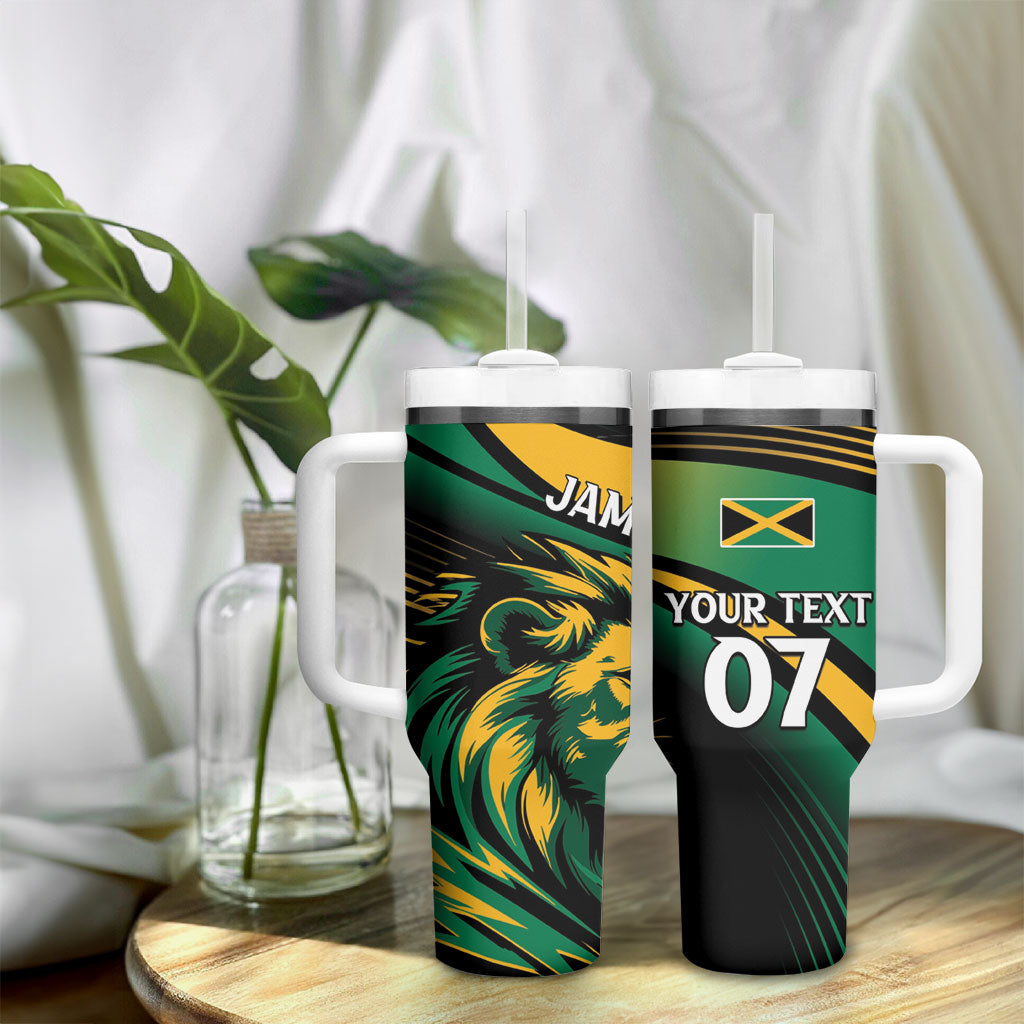 Afro-Jamaica Heritage Custom Tumbler With Handle Roaring Lion