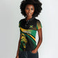 Afro-Jamaica Heritage Custom Women Polo Shirt Roaring Lion