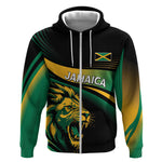 Afro-Jamaica Heritage Custom Zip Hoodie Roaring Lion