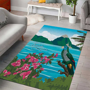 Afro-Saint Lucians Area Rug Pitons Landscape