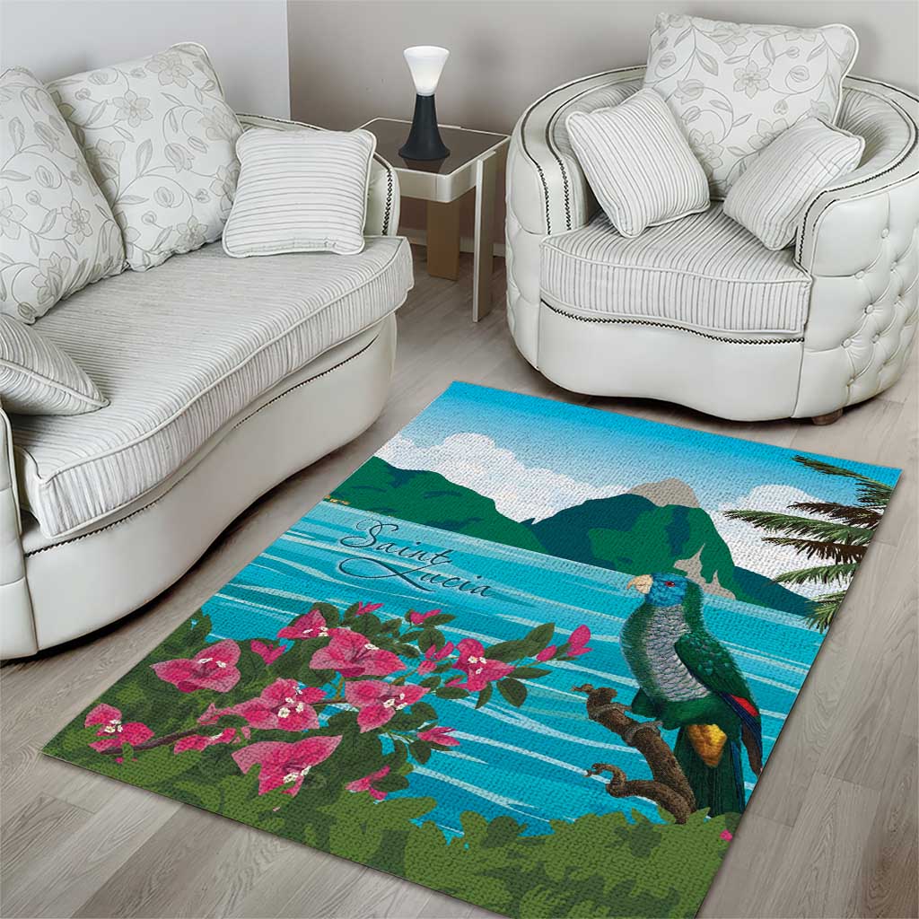 Afro-Saint Lucians Area Rug Pitons Landscape