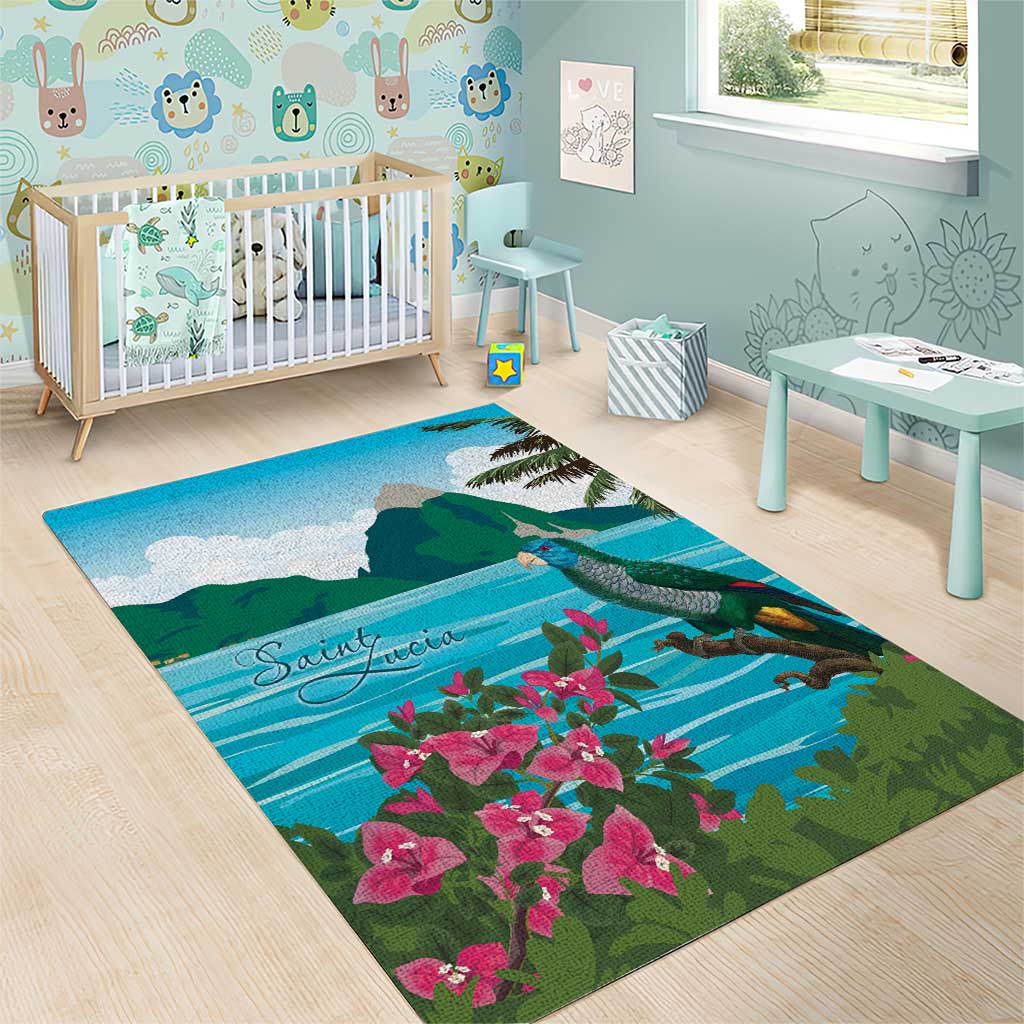 Afro-Saint Lucians Area Rug Pitons Landscape