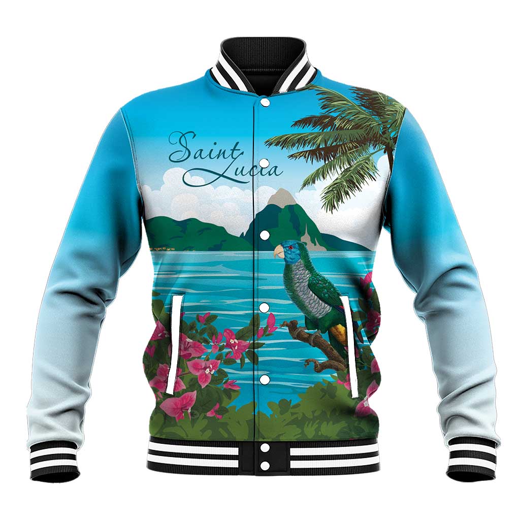 Afro-Saint Lucians Baseball Jacket Pitons Landscape