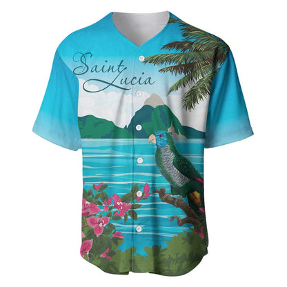 Afro-Saint Lucians Baseball Jersey Pitons Landscape