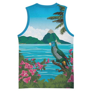Afro-Saint Lucians Basketball Jersey Pitons Landscape - African Pride