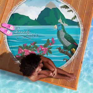 Afro-Saint Lucians Beach Blanket Pitons Landscape