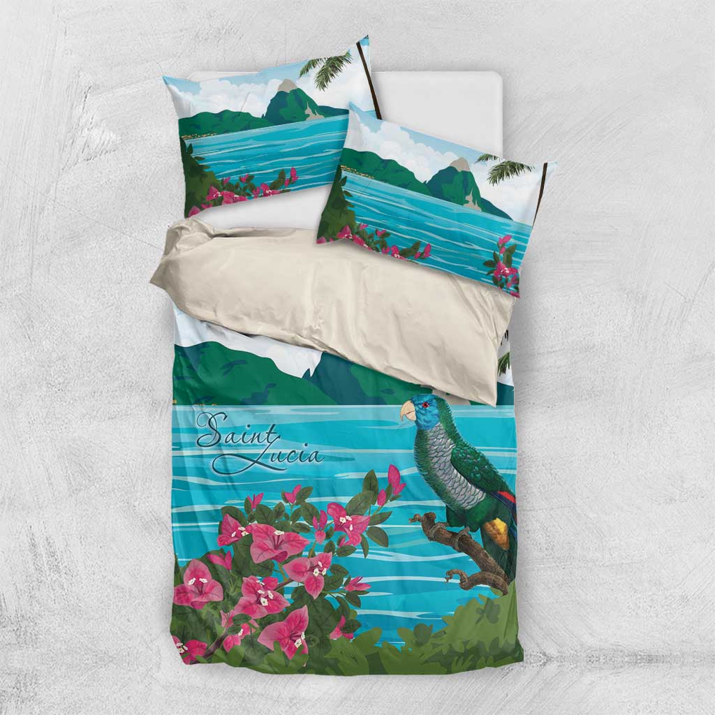 Afro-Saint Lucians Bedding Set Pitons Landscape