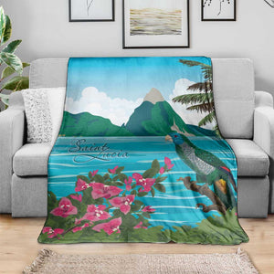 Afro-Saint Lucians Blanket Pitons Landscape