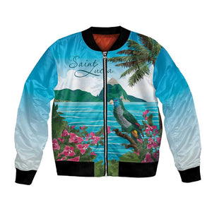 Afro-Saint Lucians Bomber Jacket Pitons Landscape