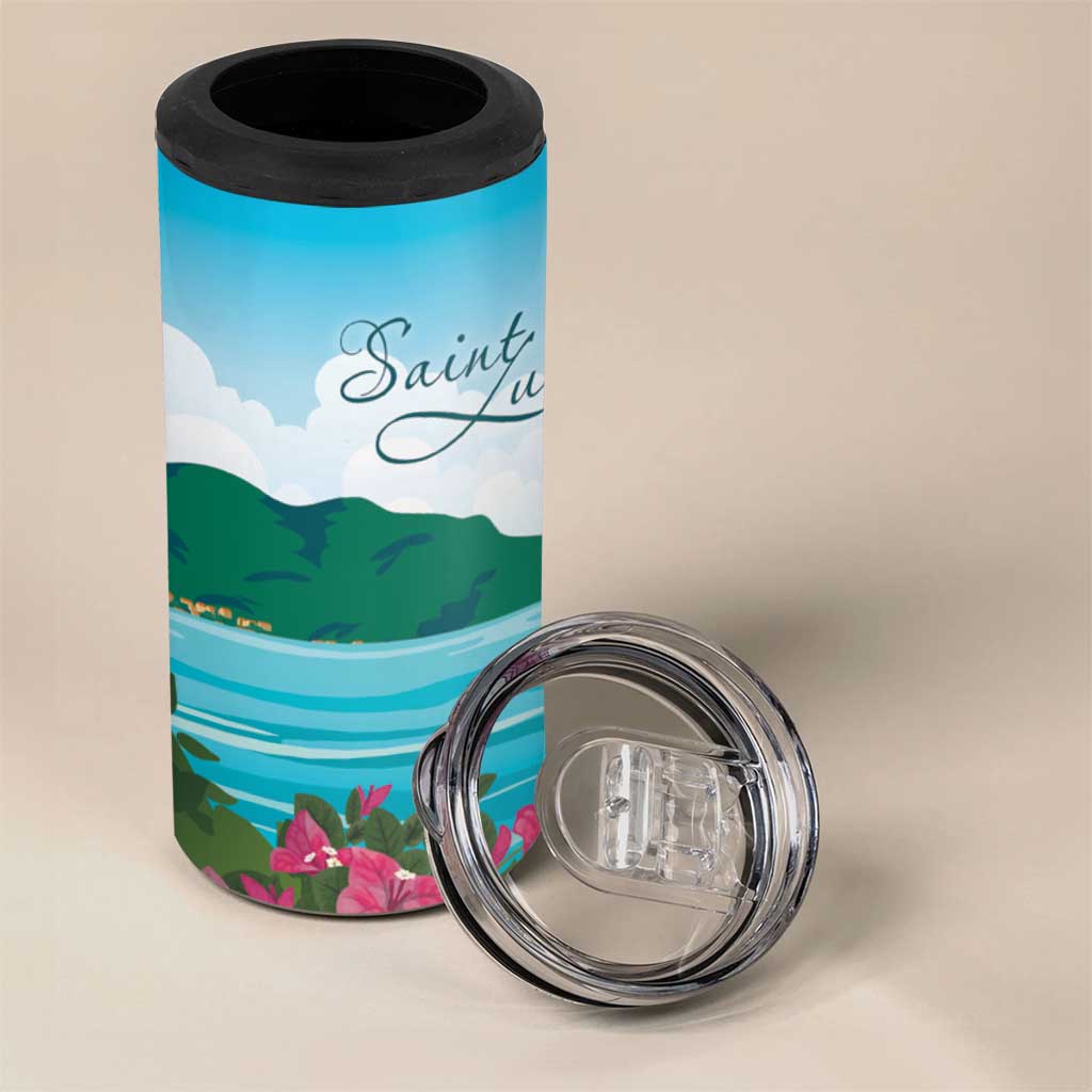 Afro-Saint Lucians 4 in 1 Can Cooler Tumbler Pitons Landscape