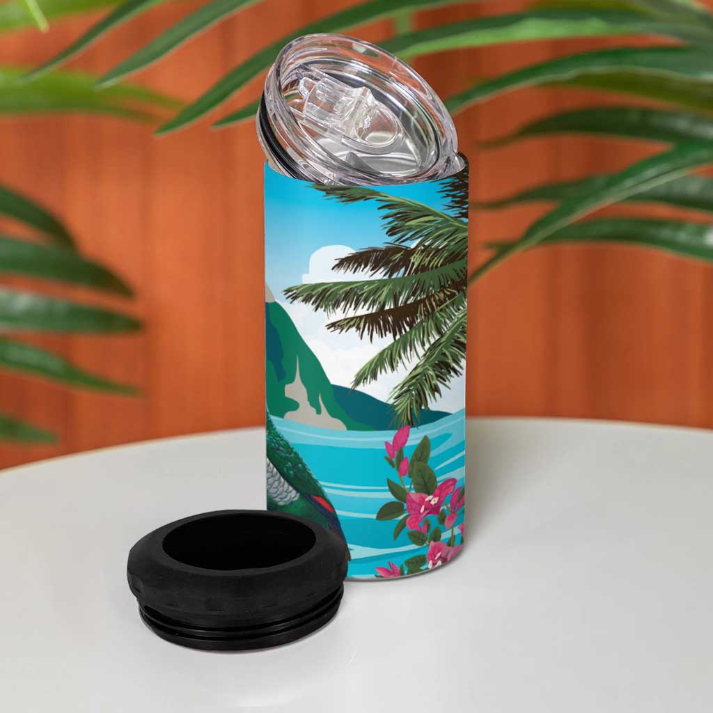 Afro-Saint Lucians 4 in 1 Can Cooler Tumbler Pitons Landscape