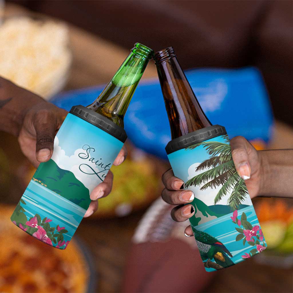 Afro-Saint Lucians 4 in 1 Can Cooler Tumbler Pitons Landscape