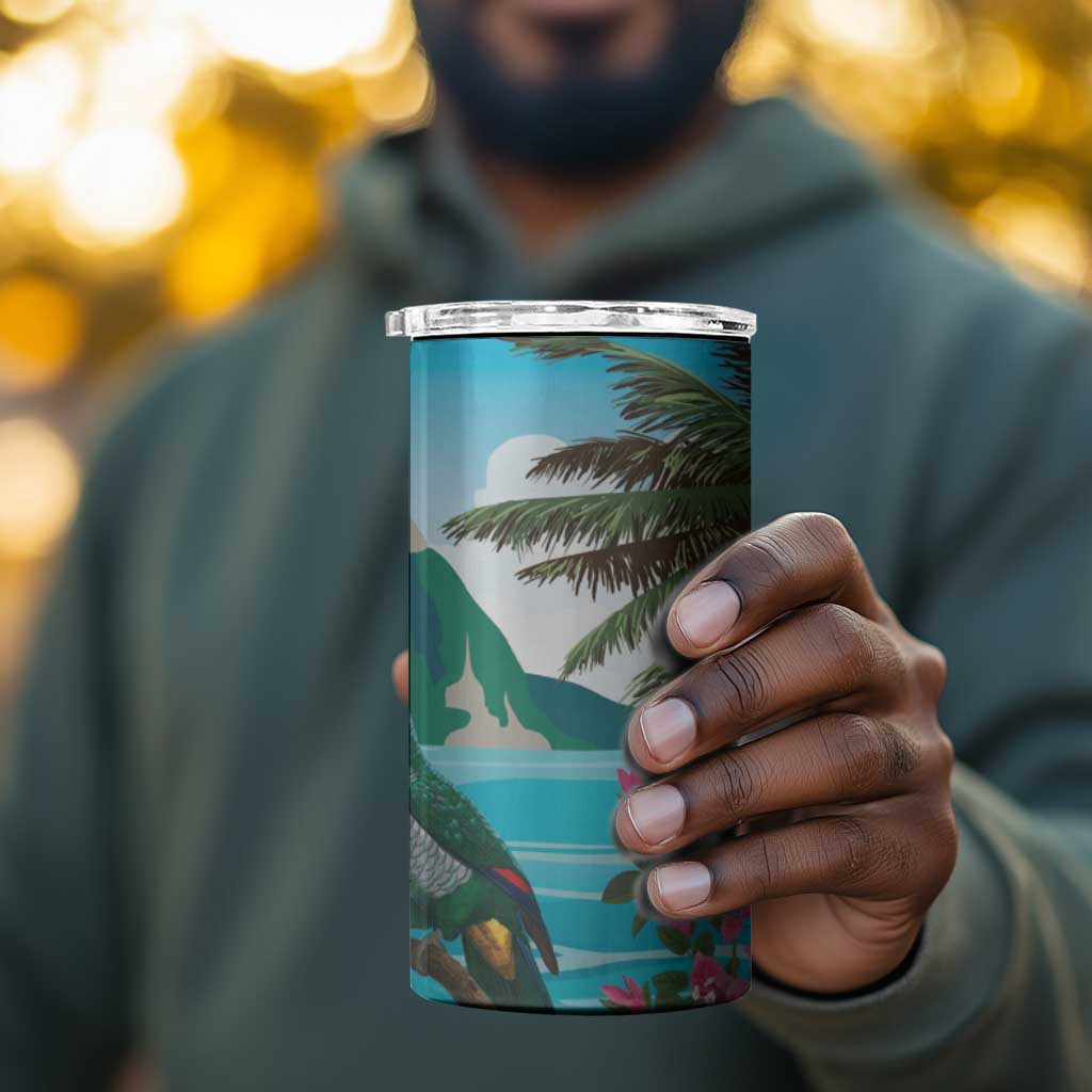 Afro-Saint Lucians 4 in 1 Can Cooler Tumbler Pitons Landscape