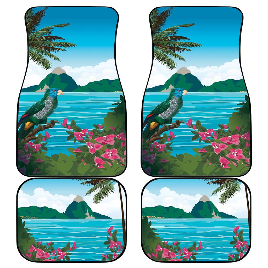 Afro-Saint Lucians Car Mats Pitons Landscape