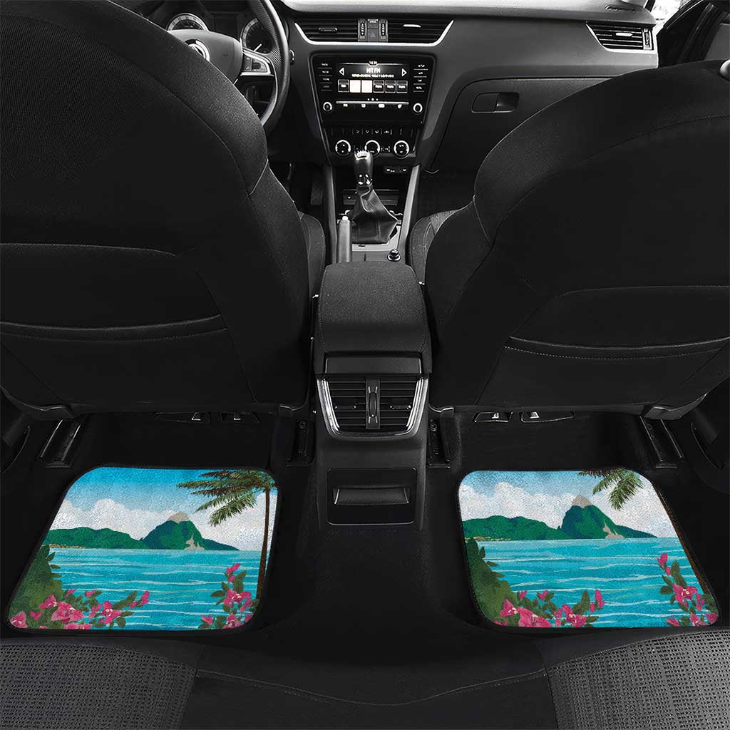 Afro-Saint Lucians Car Mats Pitons Landscape