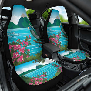 Afro-Saint Lucians Car Seat Cover Pitons Landscape