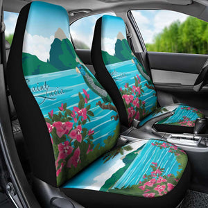 Afro-Saint Lucians Car Seat Cover Pitons Landscape