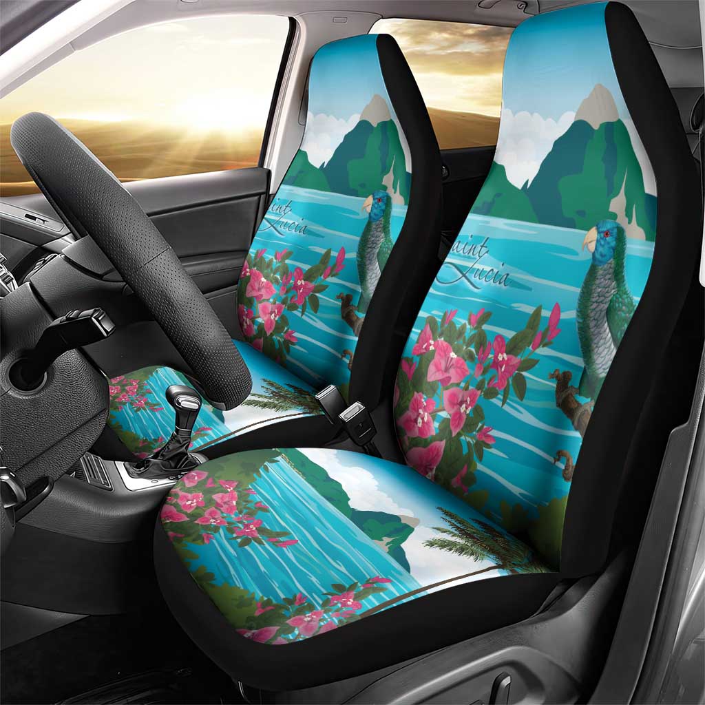 Afro-Saint Lucians Car Seat Cover Pitons Landscape