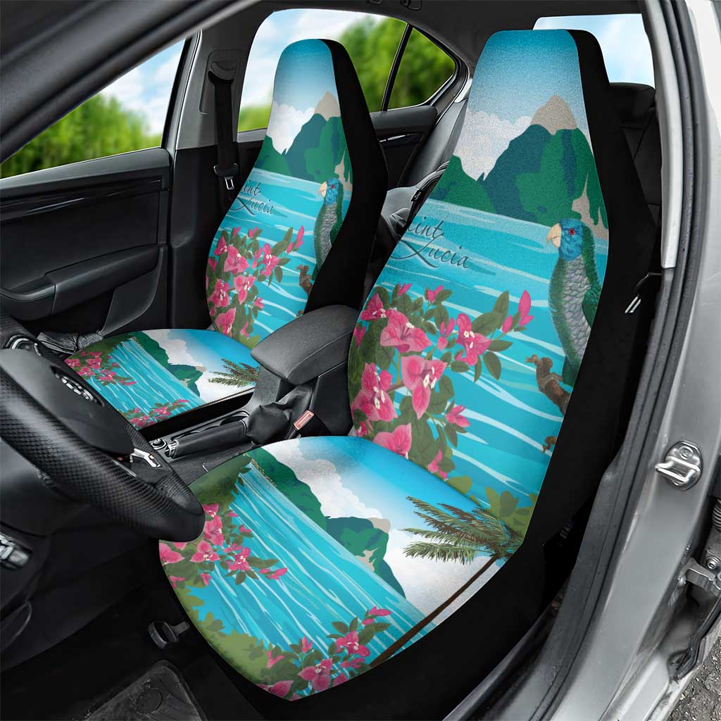 Afro-Saint Lucians Car Seat Cover Pitons Landscape