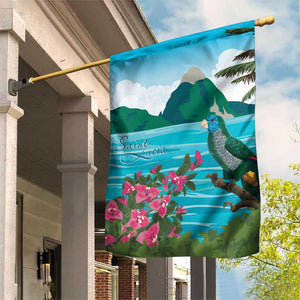 Afro-Saint Lucians Garden Flag Pitons Landscape