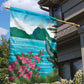 Afro-Saint Lucians Garden Flag Pitons Landscape