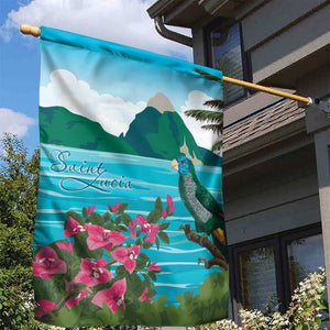 Afro-Saint Lucians Garden Flag Pitons Landscape