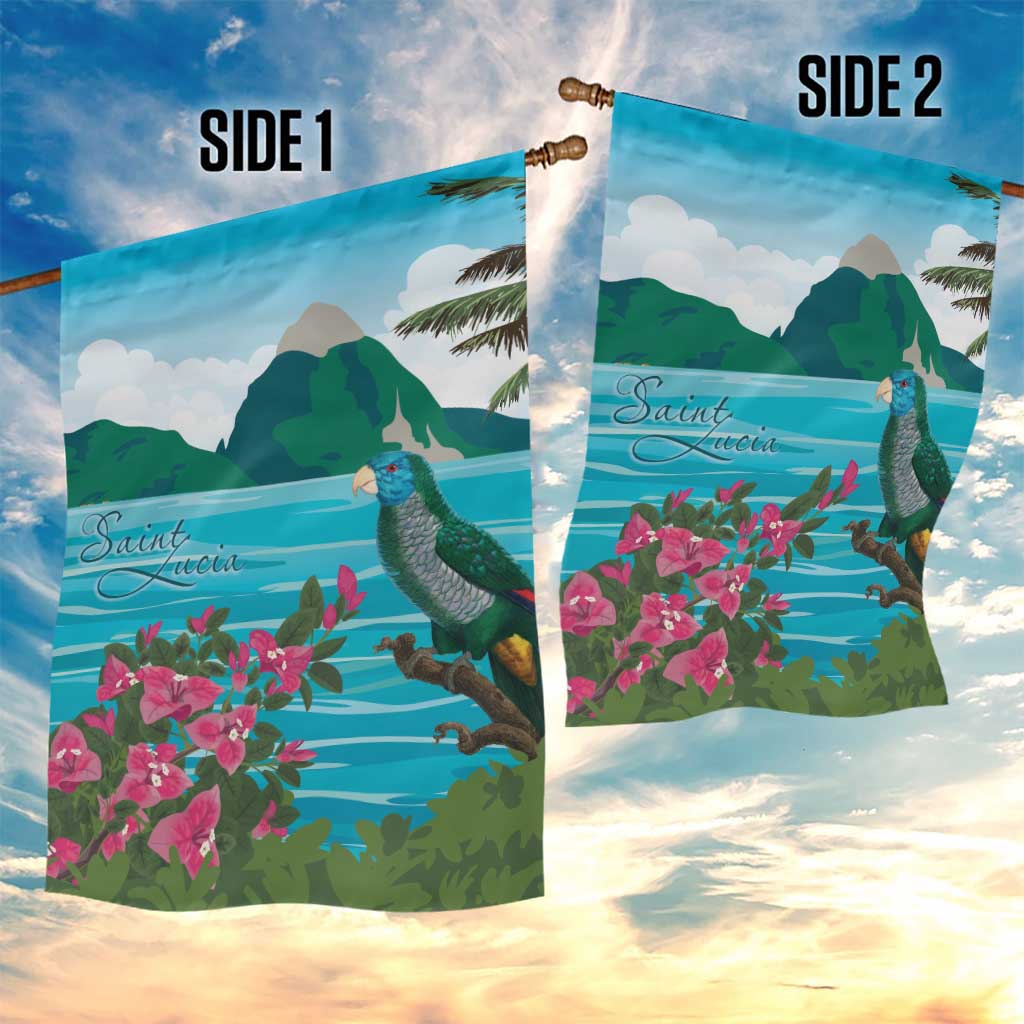 Afro-Saint Lucians Garden Flag Pitons Landscape