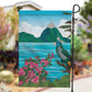 Afro-Saint Lucians Garden Flag Pitons Landscape