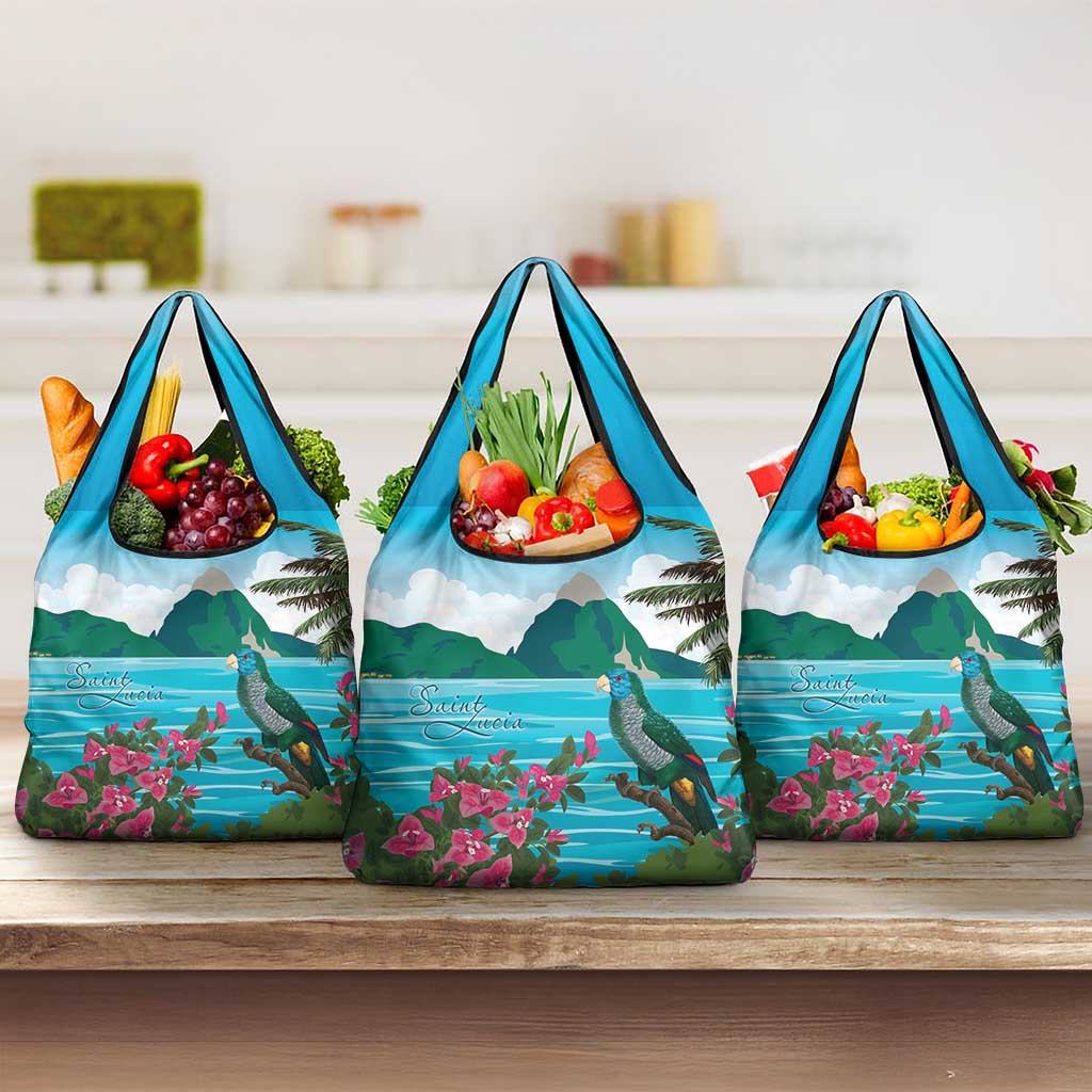 Afro-Saint Lucians Grocery Bag Pitons Landscape