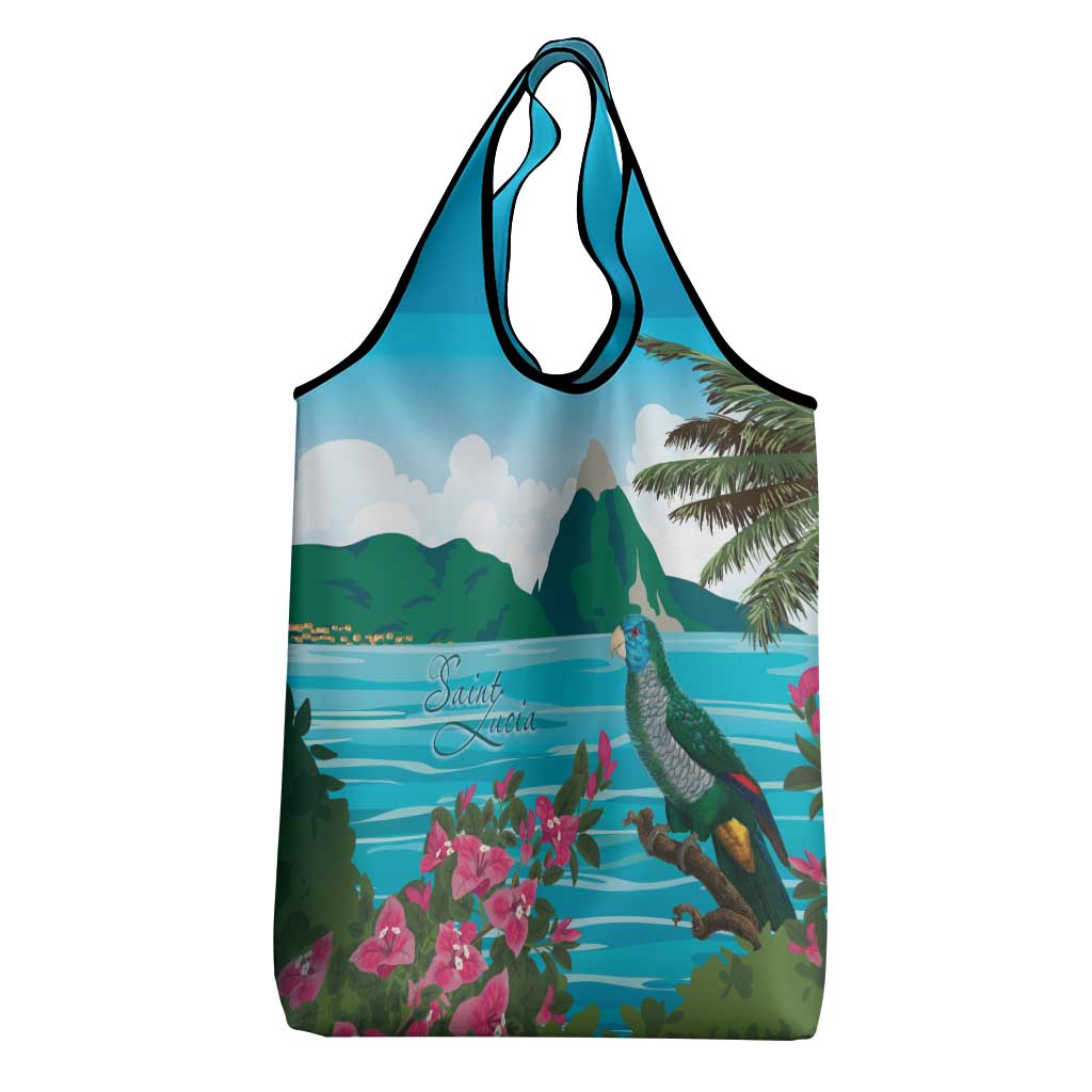 Afro-Saint Lucians Grocery Bag Pitons Landscape