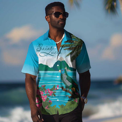 Afro-Saint Lucians Hawaiian Shirt Pitons Landscape