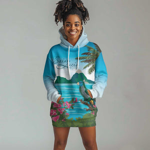 Afro-Saint Lucians Hoodie Dress Pitons Landscape