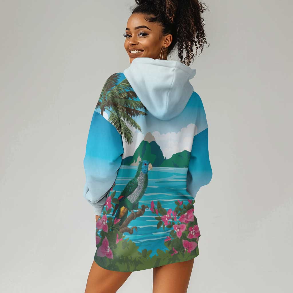 Afro-Saint Lucians Hoodie Dress Pitons Landscape