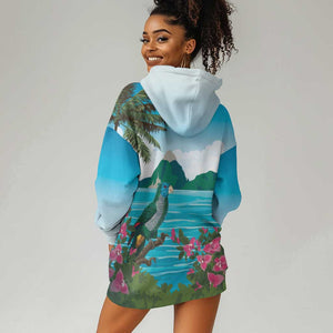 Afro-Saint Lucians Hoodie Dress Pitons Landscape