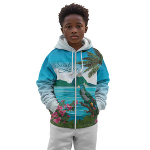 Afro-Saint Lucians Kid Hoodie Pitons Landscape