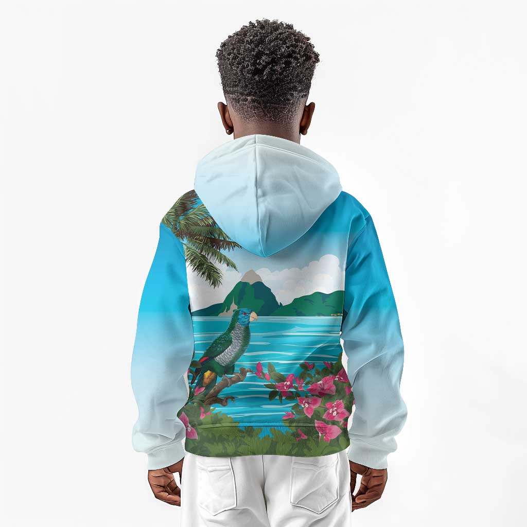 Afro-Saint Lucians Kid Hoodie Pitons Landscape