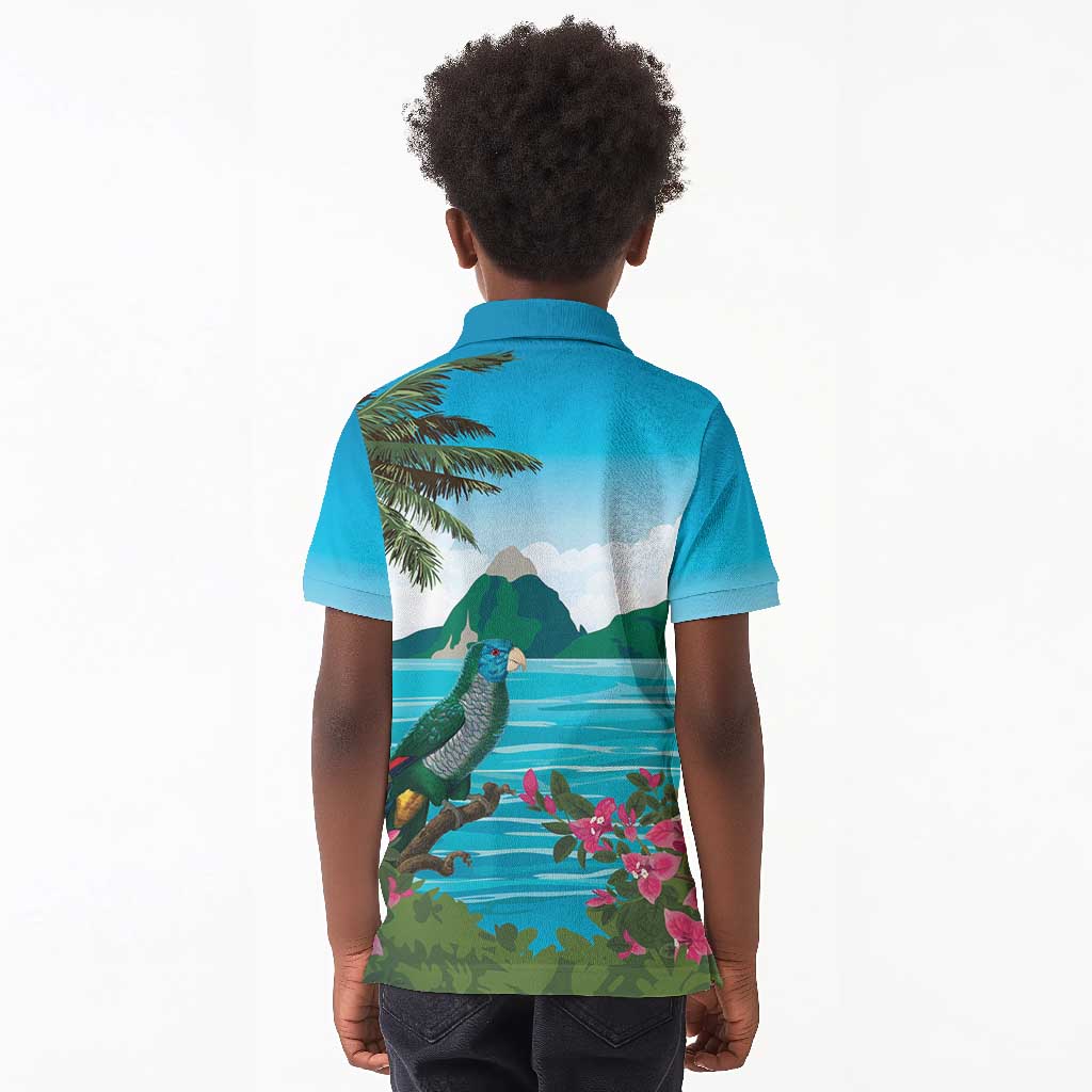 Afro-Saint Lucians Kid Polo Shirt Pitons Landscape