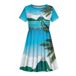 Afro-Saint Lucians Kid Short Sleeve Dress Pitons Landscape