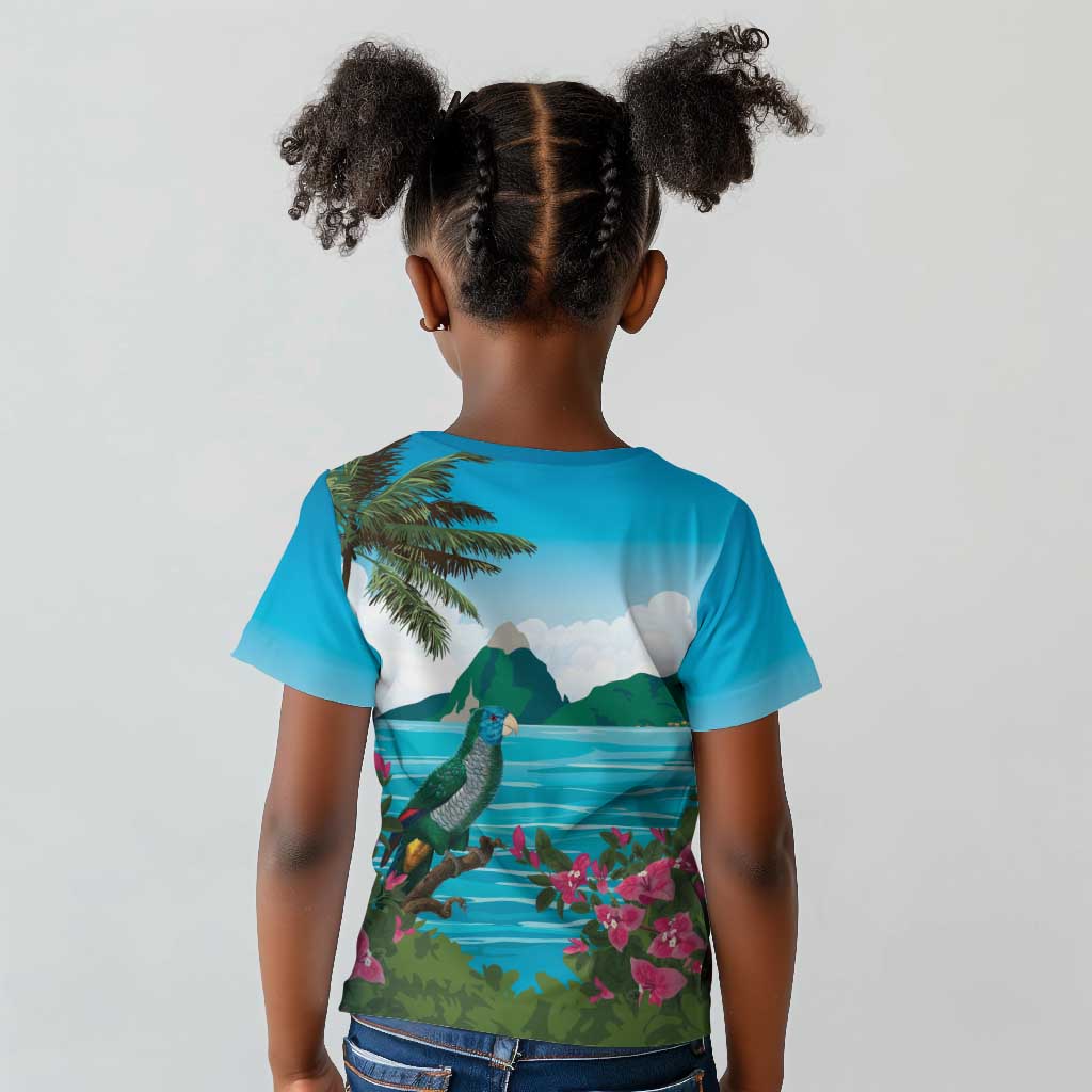 Afro-Saint Lucians Kid T shirt Pitons Landscape