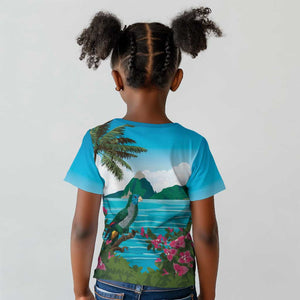 Afro-Saint Lucians Kid T shirt Pitons Landscape