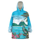 Afro-Saint Lucians Kid Wearable Blanket Hoodie Pitons Landscape
