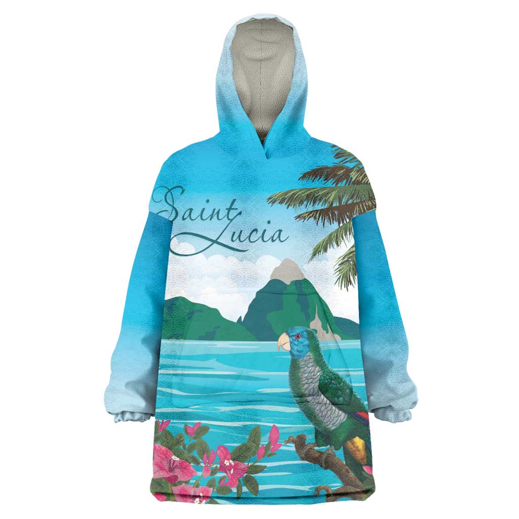 Afro-Saint Lucians Kid Wearable Blanket Hoodie Pitons Landscape