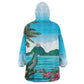 Afro-Saint Lucians Kid Wearable Blanket Hoodie Pitons Landscape