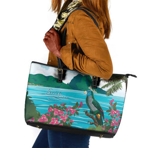 Afro-Saint Lucians Leather Tote Bag Pitons Landscape