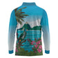 Afro-Saint Lucians Long Sleeve Polo Shirt Pitons Landscape
