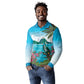 Afro-Saint Lucians Long Sleeve Polo Shirt Pitons Landscape