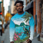 Afro-Saint Lucians Long Sleeve Shirt Pitons Landscape