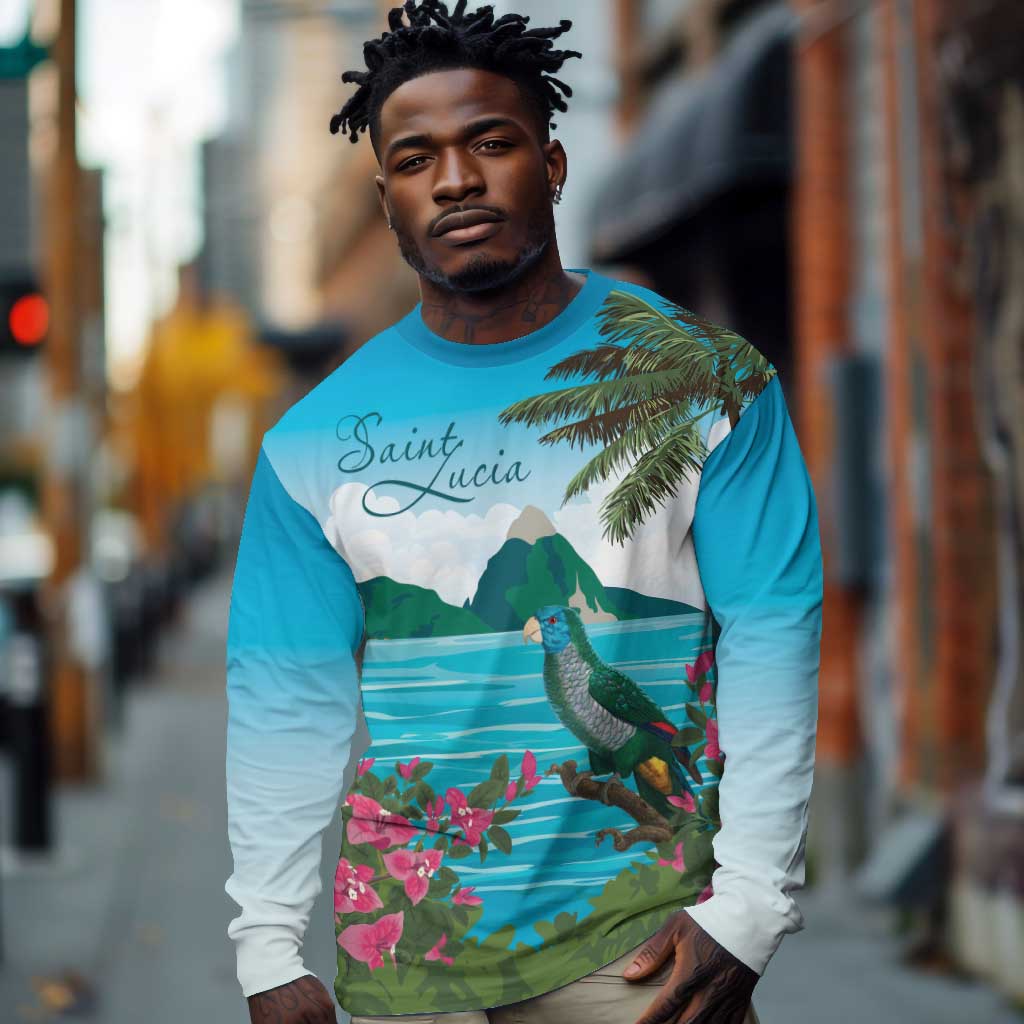 Afro-Saint Lucians Long Sleeve Shirt Pitons Landscape